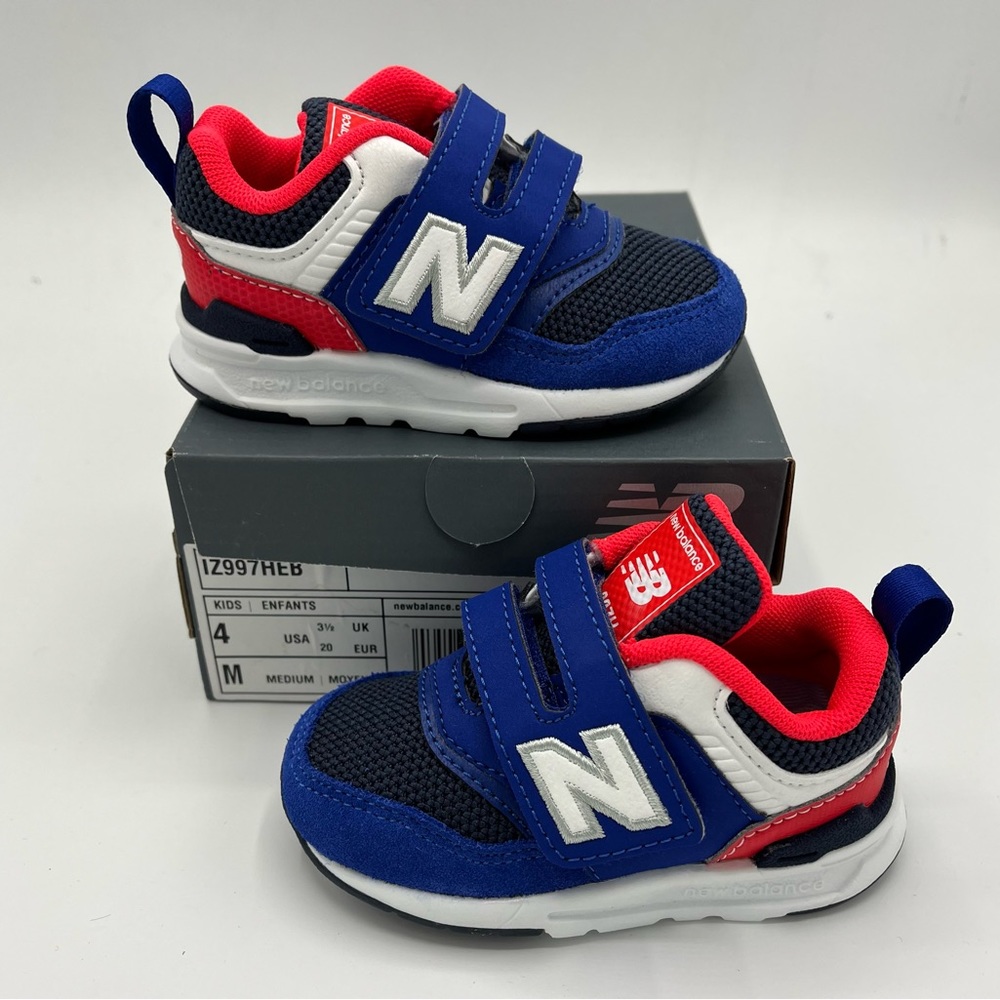 New Balance 997h
Size 4 Toddler 
Blue/Red/White 
Brand New 
Original Box